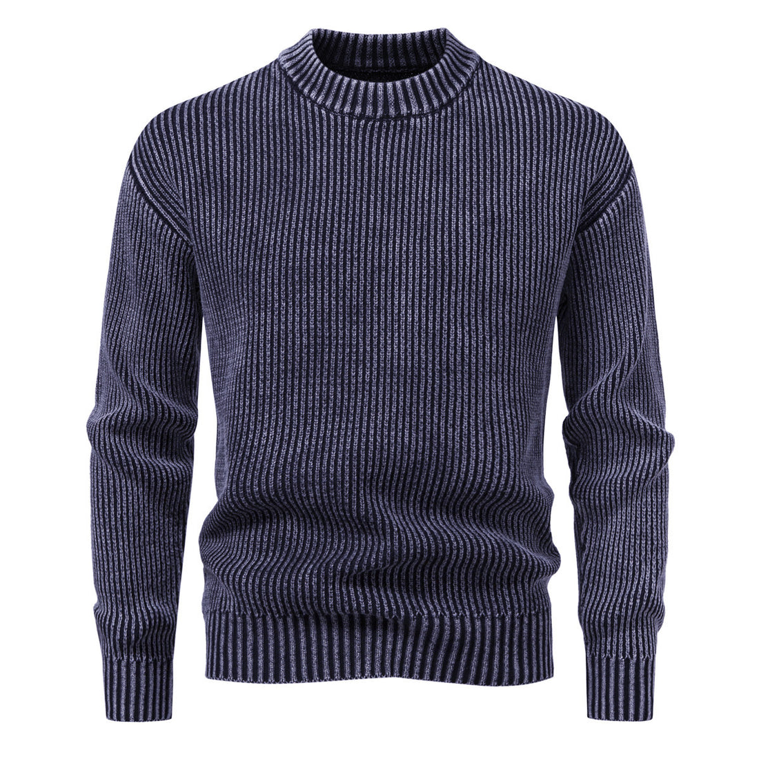 Herren Feinstrick-Rippstrickpullover mit Mockneck und elastischem Saum Echo Archiv
