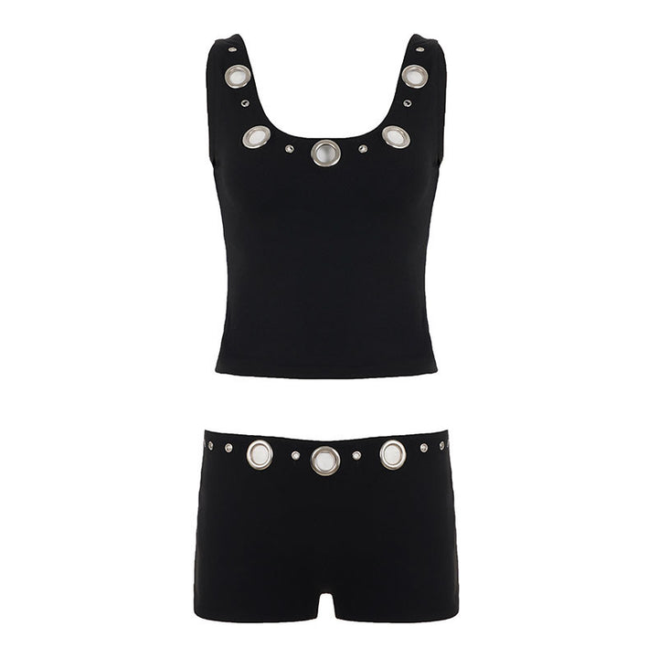 Damen Sportliches Set mit Ringer-Top und hohen Ringen Echo Archiv