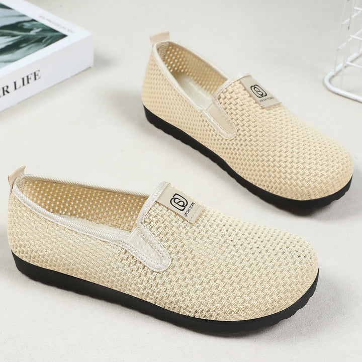 Damen nan atmungsaktiver gestrickter Slipper mit elastischem Einstieg und dämpfender EVA-Laufsohle Echo Archiv