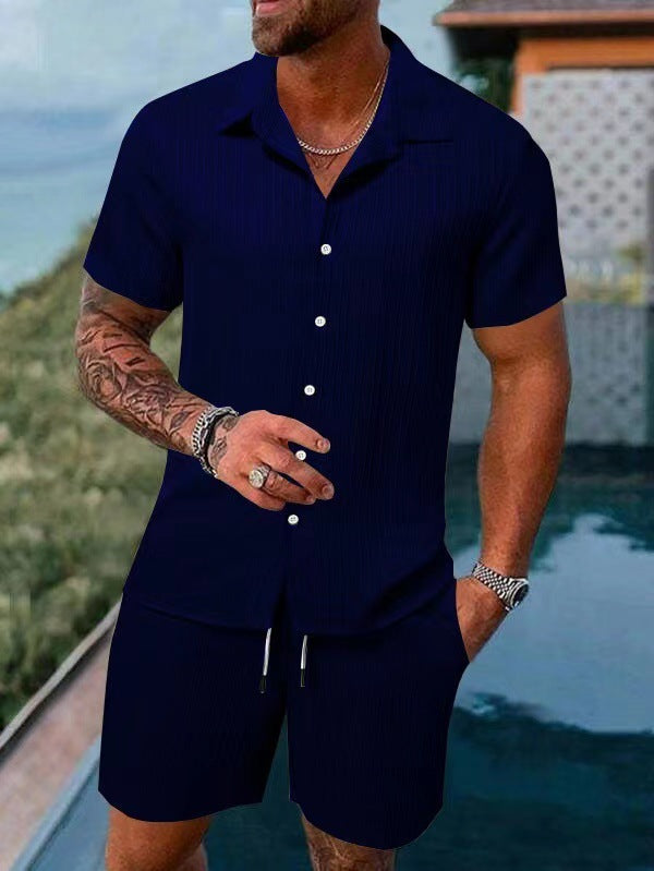 Herren atmungsaktives Sport-Set mit Kurzarm-Hemd und Shorts – Marzano