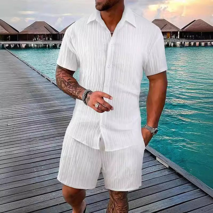 Herren lässiges Urlaubs-Hemd und Shorts Set Echoarchiv