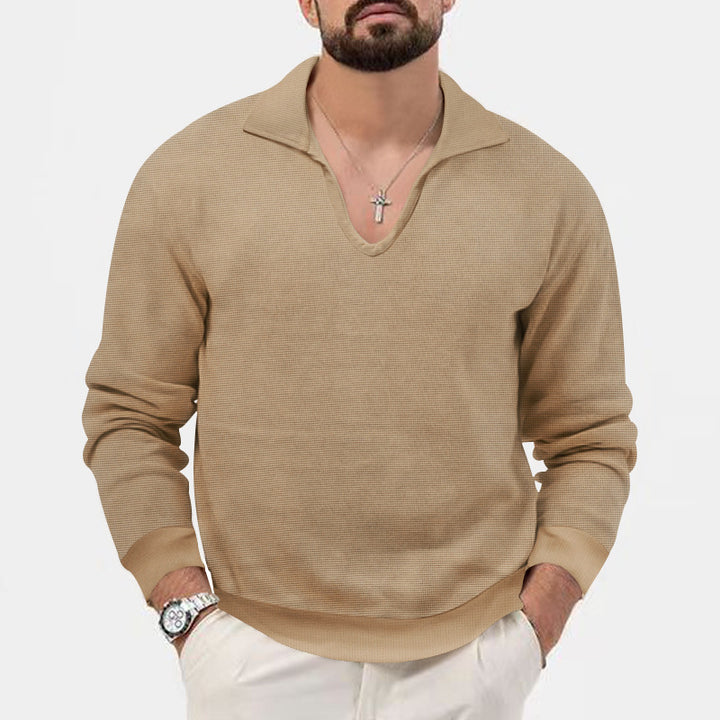 Herren modischer V-Ausschnitt Pullover mit strukturiertem Design Echoarchiv