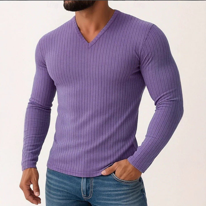Herren Langarmshirt mit feiner Rippenstruktur Echoarchiv