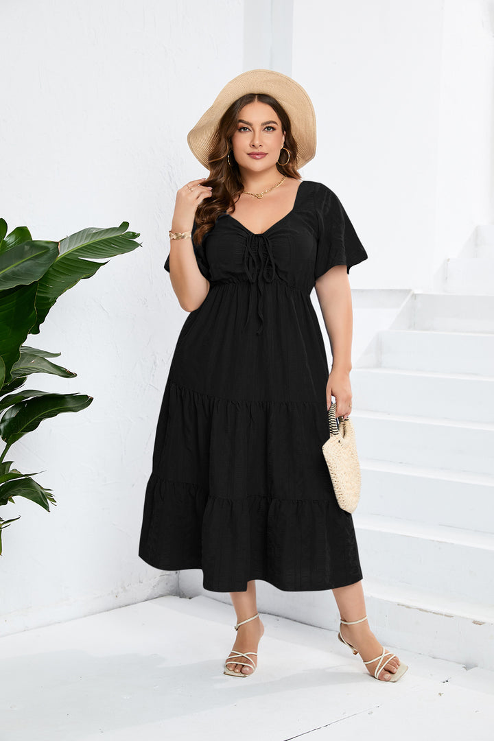 Damen Sommerliches Midikleid mit schmeichelndem Taillenzug und luftigen Ärmeln Echo Archiv