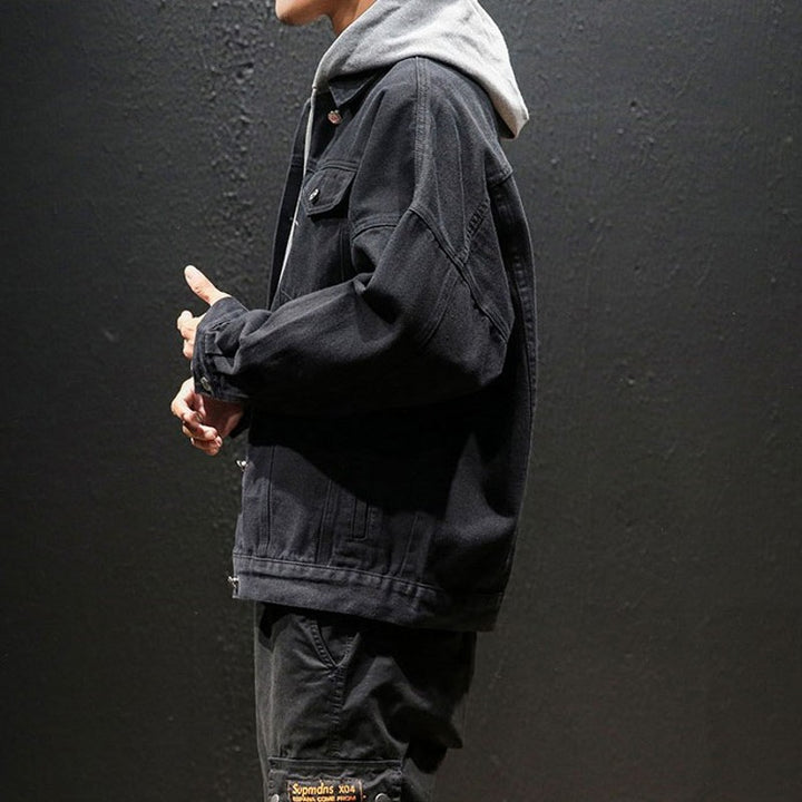Herren Lässige Denimjacke mit Vintage-Details Echoarchiv