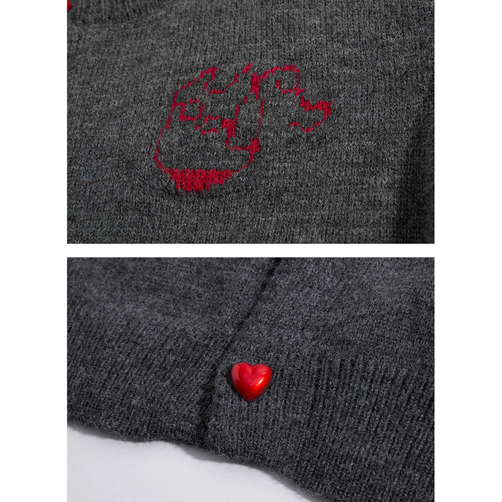 Damen Kuscheliger Grobstrick Cardigan mit Herz-Knöpfen Echoarchiv