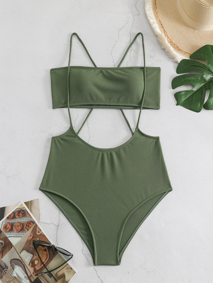Damen Sportlicher Hochgeschnittener Bikini Echo Archiv