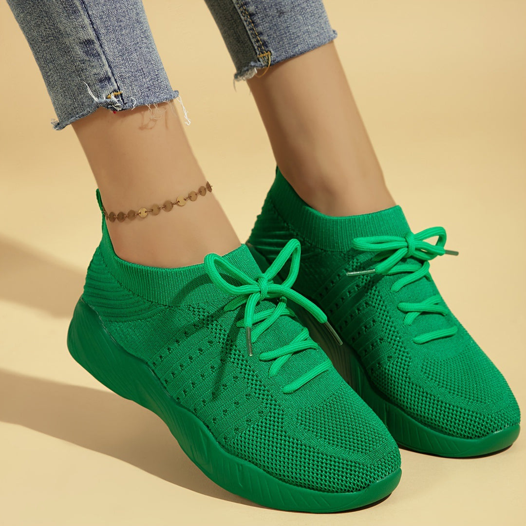 Damen nan gestrickte Slip-On Sneaker mit Memory-Fußbett und rutschfester Wellenlaufsohle Echo Archiv