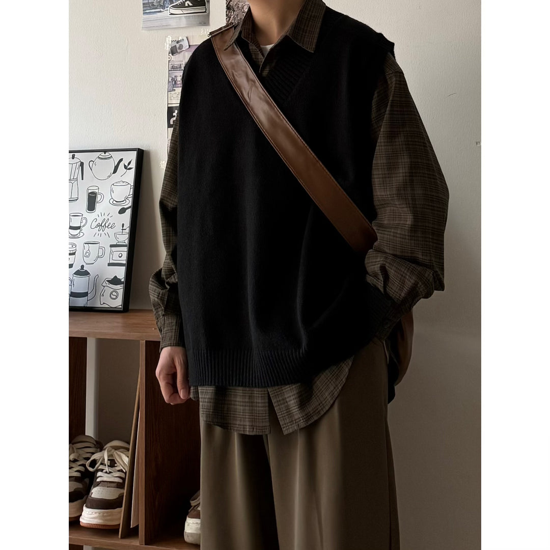 Herren klassischer V-Ausschnitt Strickpullover Echoarchiv