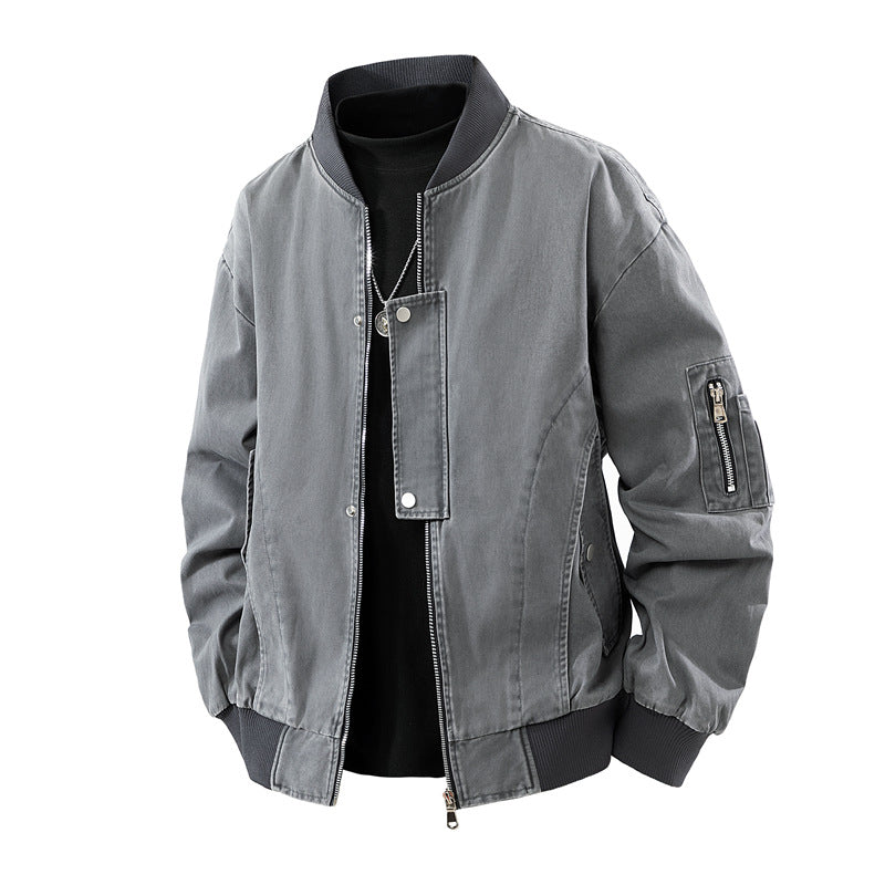 Herren Boxy-Bomberjacke im Utility-Look mit Ärmel-Reißverschluss & Rippbündchen Echoarchiv