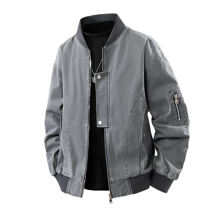 Herren Boxy-Bomberjacke im Utility-Look mit Ärmel-Reißverschluss & Rippbündchen Echoarchiv