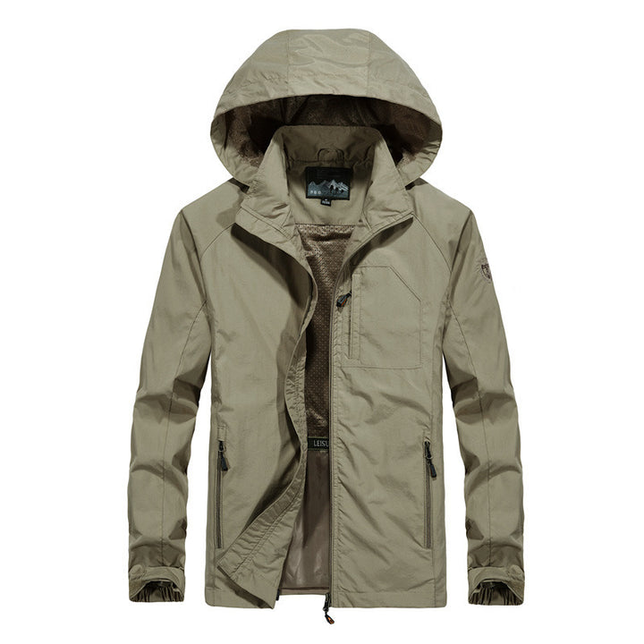Herren Leichte Kapuzen-Outdoorjacke im technischen Look mit atmungsaktivem Meshfutter und Reißverschlusstaschen – Taviero