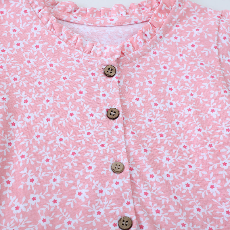 Mädchen Freizeitkleid mit floralem Design und Knopfdetails Echo Archiv