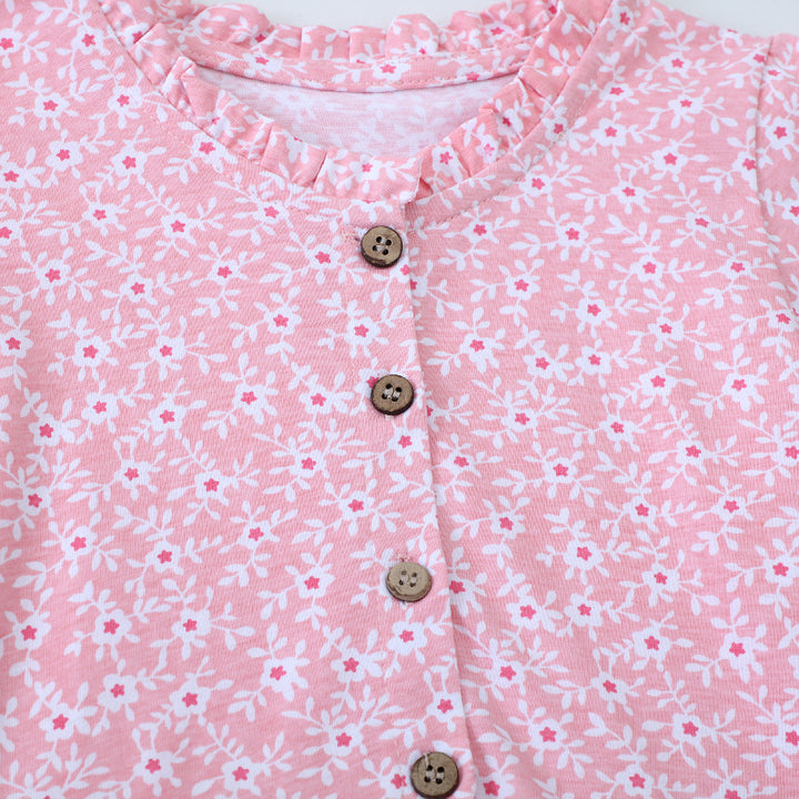 Mädchen Freizeitkleid mit floralem Design und Knopfdetails Echo Archiv