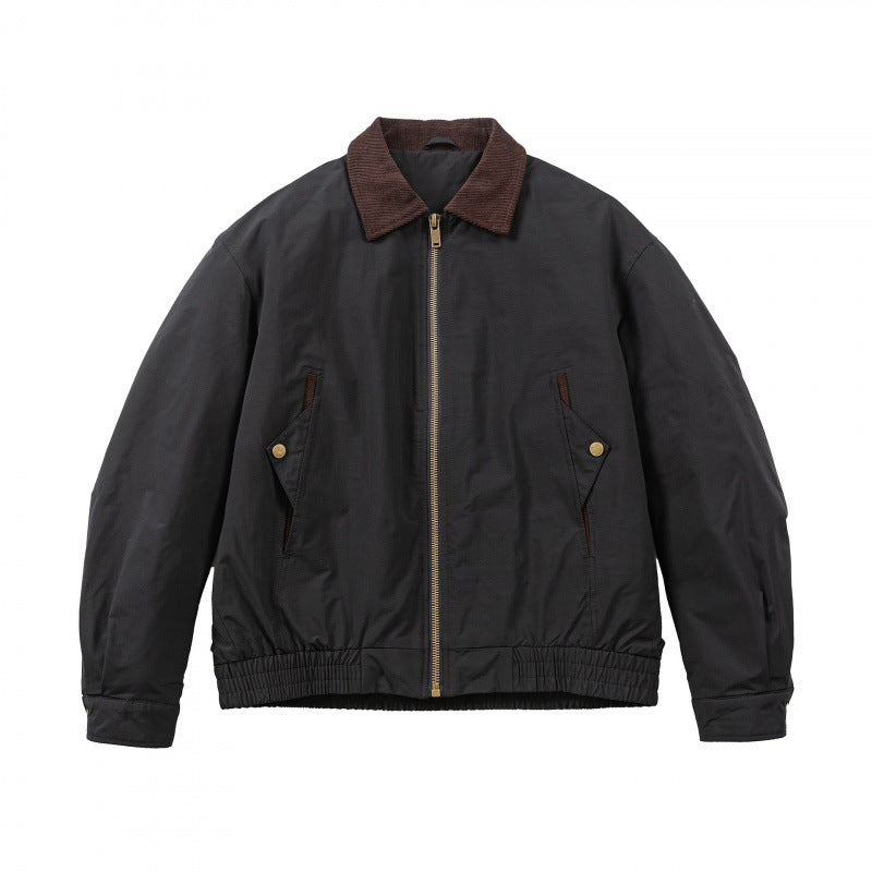 Herren Boxy-Field-Bomberjacke mit Cordkragen, Metallreißverschluss und elastischem Saum Echo Archiv