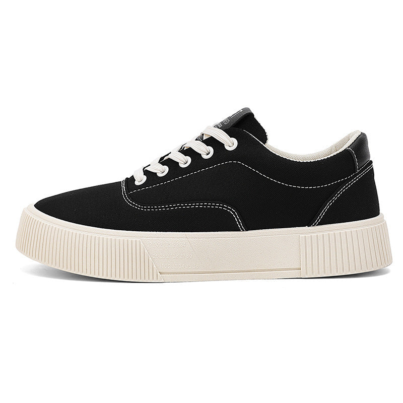 Unisex Leichter Canvas-Low-Top Sneaker mit dicker Plateau-Gummisohle – Norré