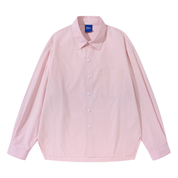 Damen Oversize‑Boxy‑Hemdbluse aus leichter Baumwollmischung mit Brusttasche Echoarchiv