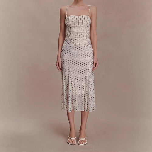 Damen Midi-Party-Kleid mit Rüschendetails und transparenter Stoffstruktur Echo Archiv