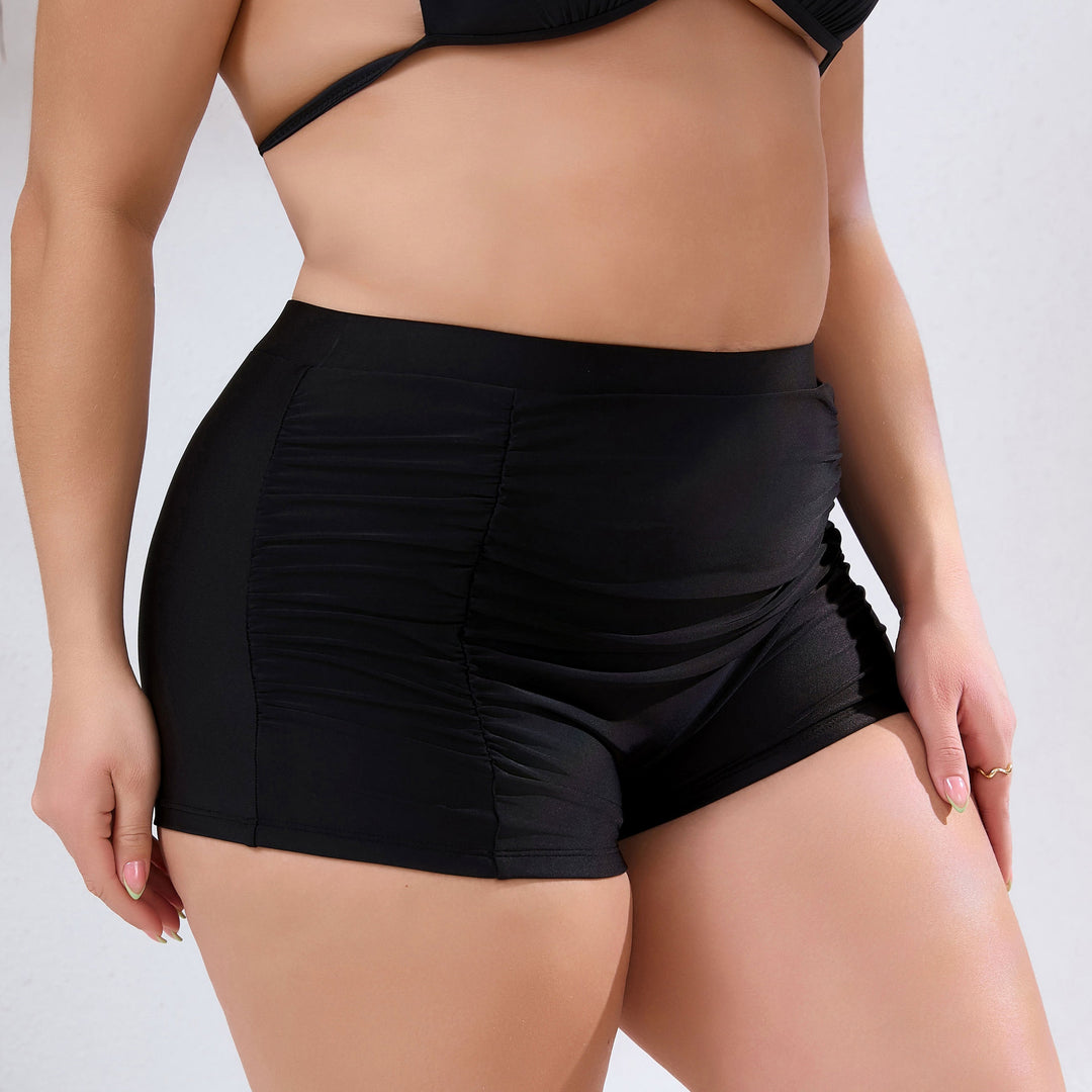 Damen Hochtaillierte Badeshorts mit dezenten Rüschendetails Echo Archiv