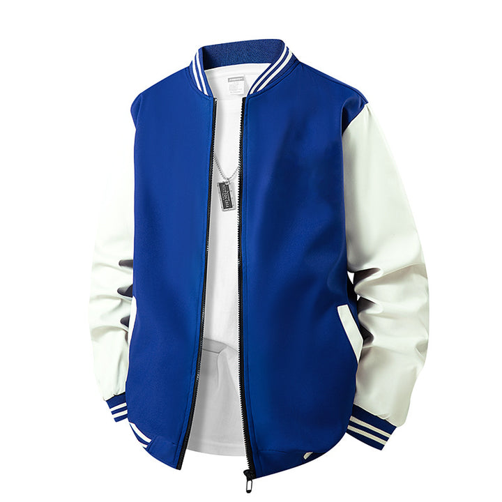 Herren College-Bomberjacke im Varsity-Stil mit kontrastierenden Ärmeln und gerippten Saumbündchen Echo Archiv