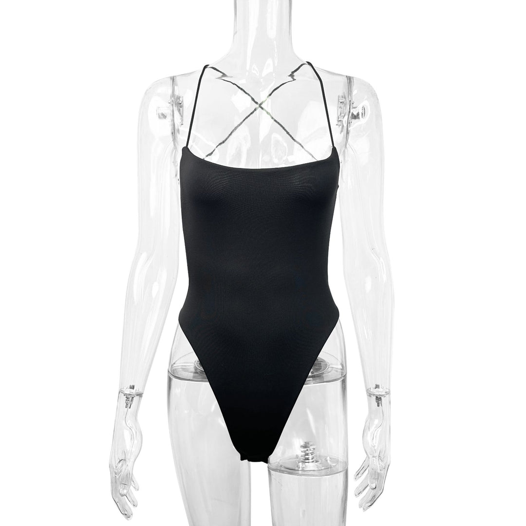 Damen Hochgeschnittenes Bade-Outfit mit schmalen Trägern Echo Archiv