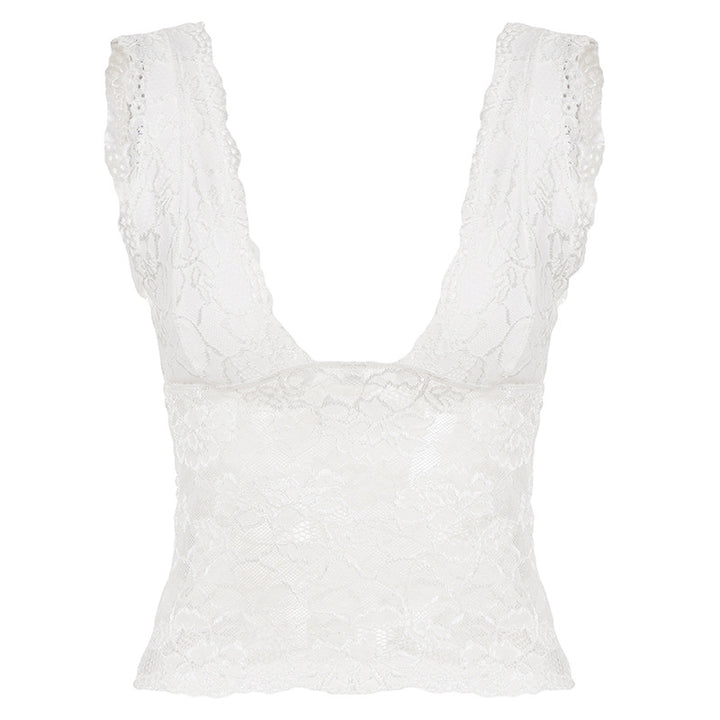 Damen-Spitzen-Cami-Top mit tiefem V-Ausschnitt und verführerischem Design Echo Archiv