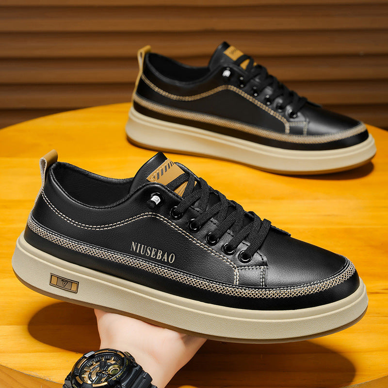 Damen Modische Ledersneakers mit bequemer Dämpfung und rutschfester Sohle Echo Archiv