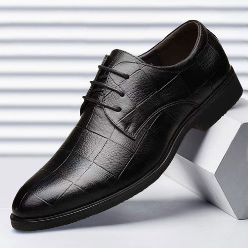 Herren Eleganter Derby-Lederschnürer mit Krokoprägung Echoarhiv – Tavélo