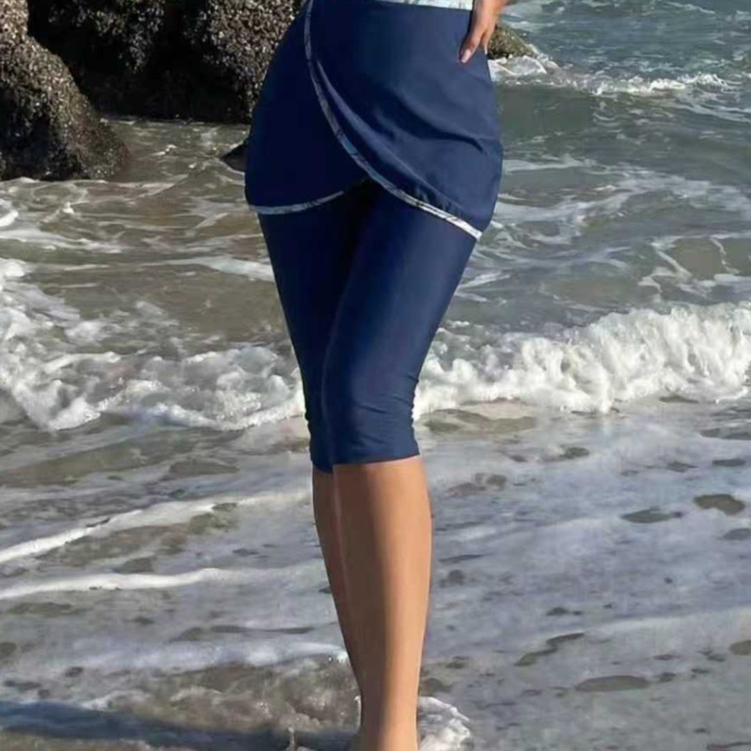 Damen Modischer UV-Schutz-Schwimmanzug mit asymmetrischem Schnitt Echo Archiv