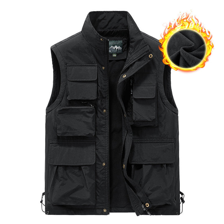 Herren wattierte Multifunktions-Taschenweste mit Fleece-Innenfutter und Stehkragen Echo Archiv