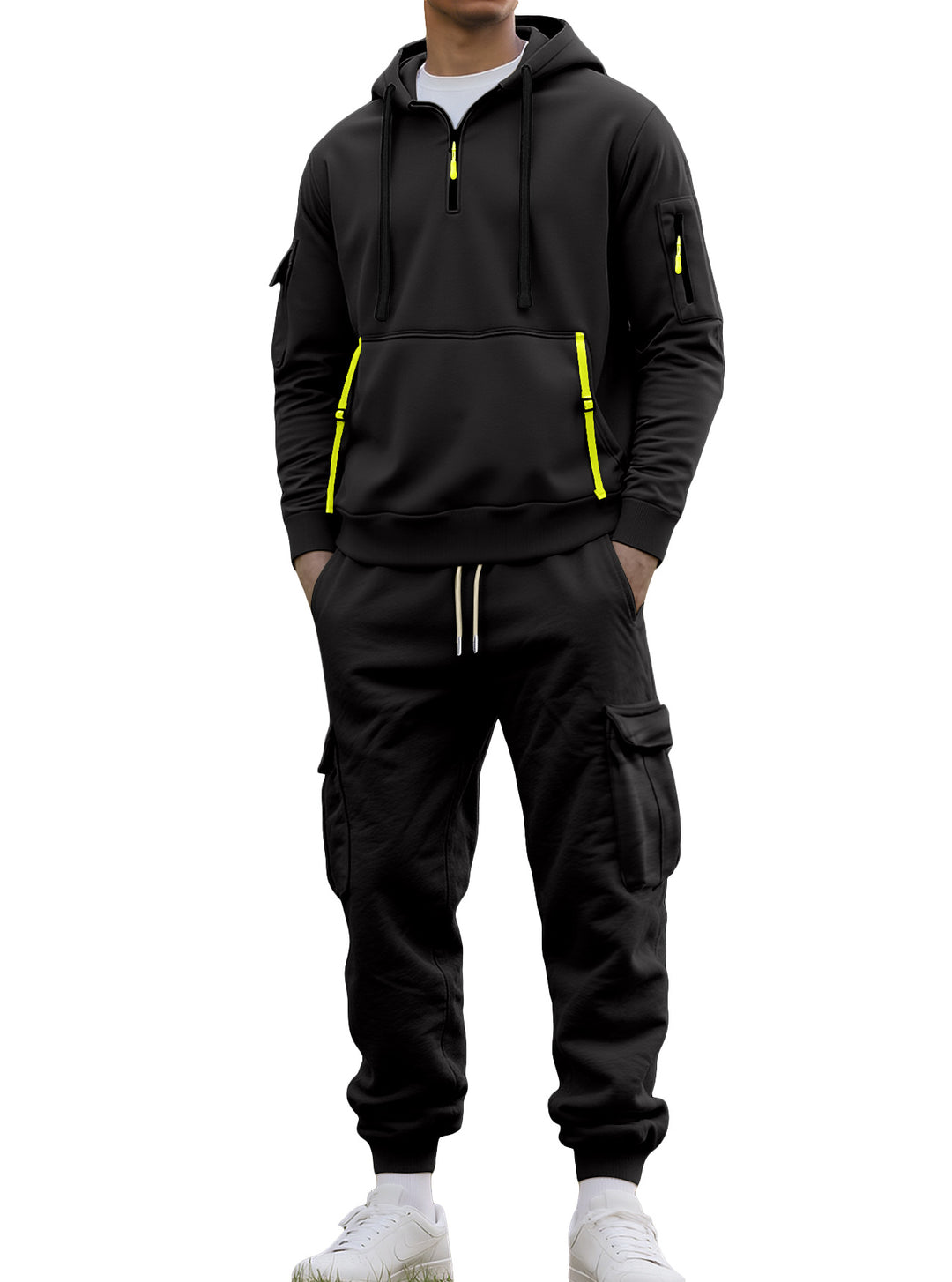 Herren Funktionales Sportset mit Kapuze und praktischen Taschen Echoarchiv