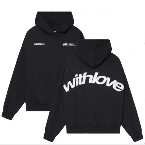 Unisex nan oversized Kapuzenpullover mit großflächigem Rückenprint, Kängurutasche und gerippten Bündchen Echo Archiv