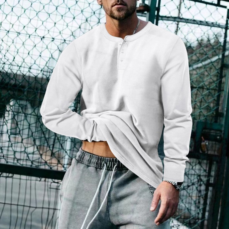Herren Longsleeve Henley aus leichter Baumwollmischung Echoarchiv