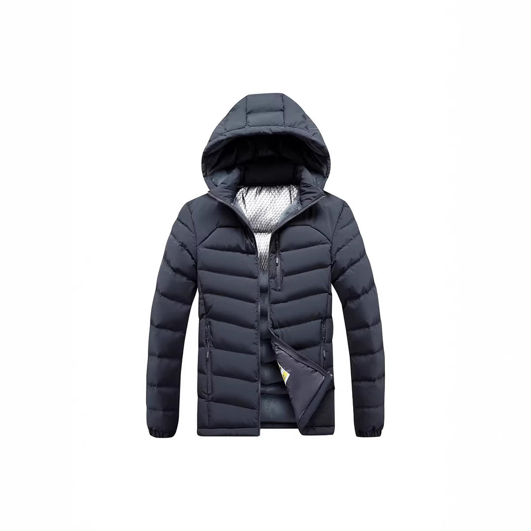 Herren Steppjacke mit Thermoisolierung, Kapuze und reflektierendem Innenfutter – Marzano