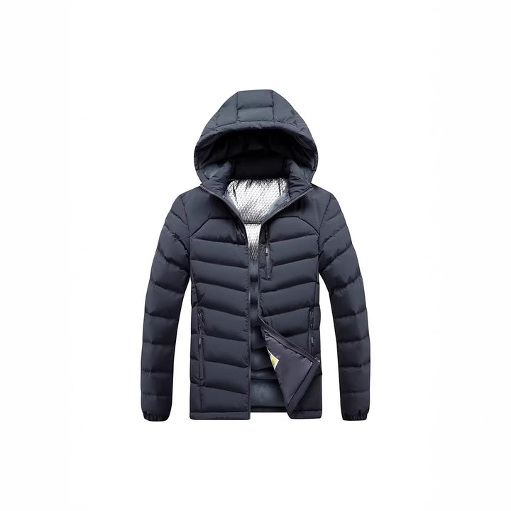 Herren Steppjacke mit Thermoisolierung, Kapuze und reflektierendem Innenfutter – Marzano
