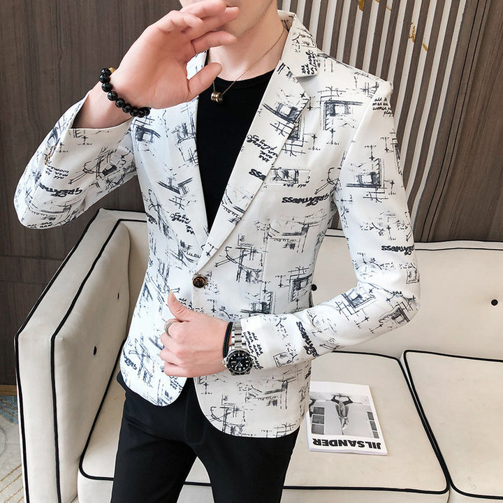 Herren eleganter Blazer mit modernem grafischem Design Echoarchiv