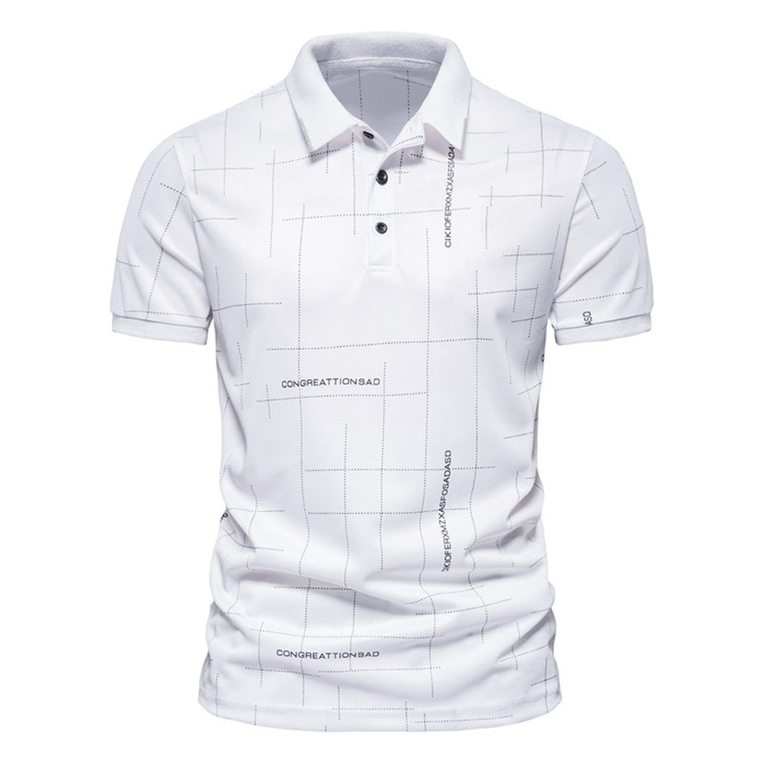 Herren Poloshirt mit modernem grafischen Druck und atmungsaktiven Eigenschaften Echoarchiv