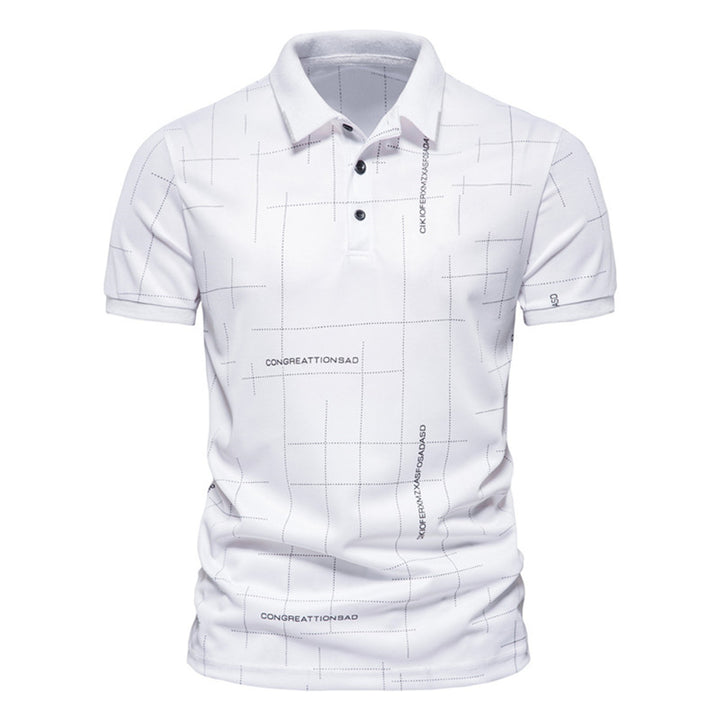 Herren Poloshirt mit modernem grafischen Druck und atmungsaktiven Eigenschaften Echoarchiv