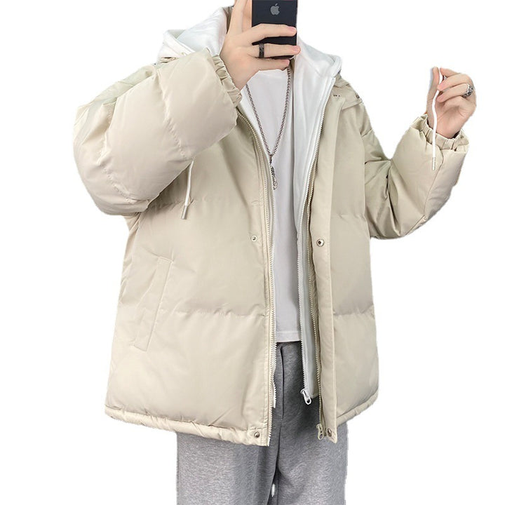 Herren gesteppte Winterjacke mit abnehmbarer Kapuze und weichem Innenfutter Echoarchiv