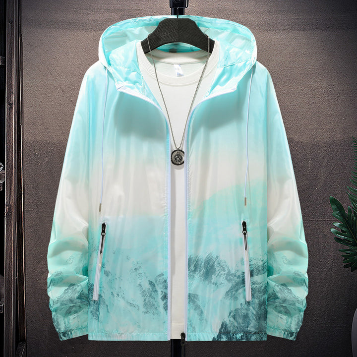 Herren Wind- und wasserfeste leichte Jacke mit einstellbarer Kapuze und reflektierenden Details Echoarchiv