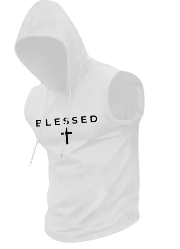 Herren nan ärmelloses Kapuzen-Sweatshirt mit Slogandruck und athletischer Passform Echo Archiv