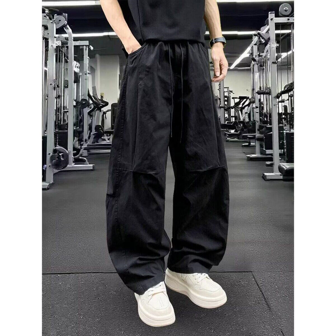 Herren Bequeme Cargo-Hose mit weitem Bein Echoarchiv