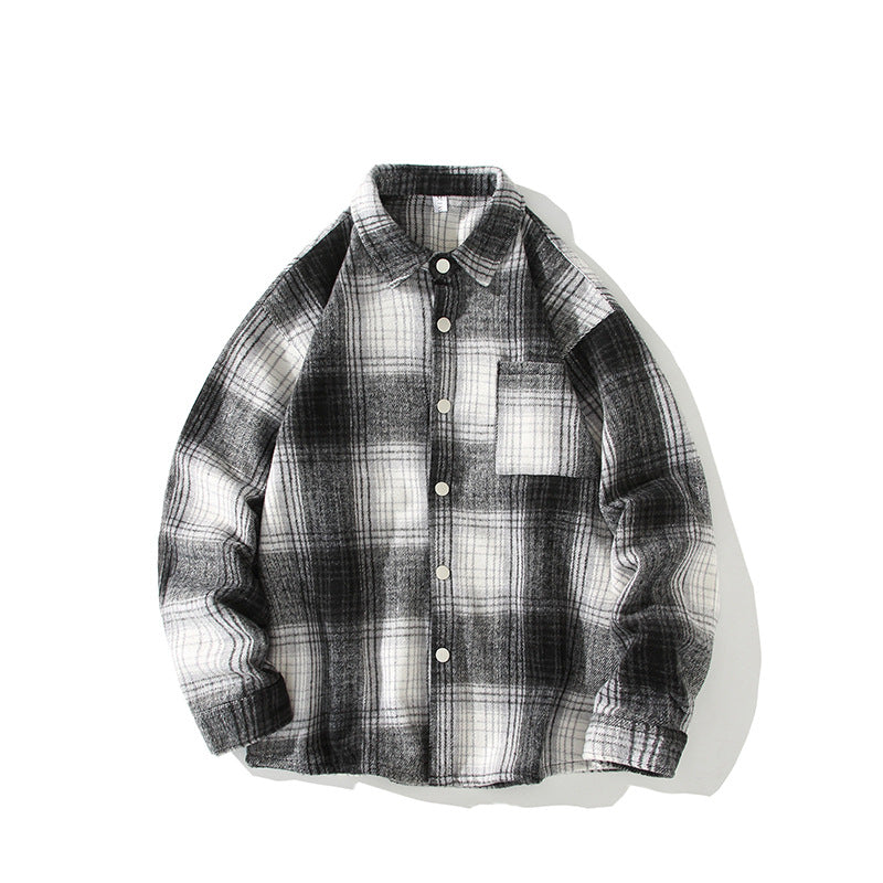 Herren Karierte Overshirt-Hemdjacke aus gebürstetem Baumwollmix mit Brusttasche Echo Archiv