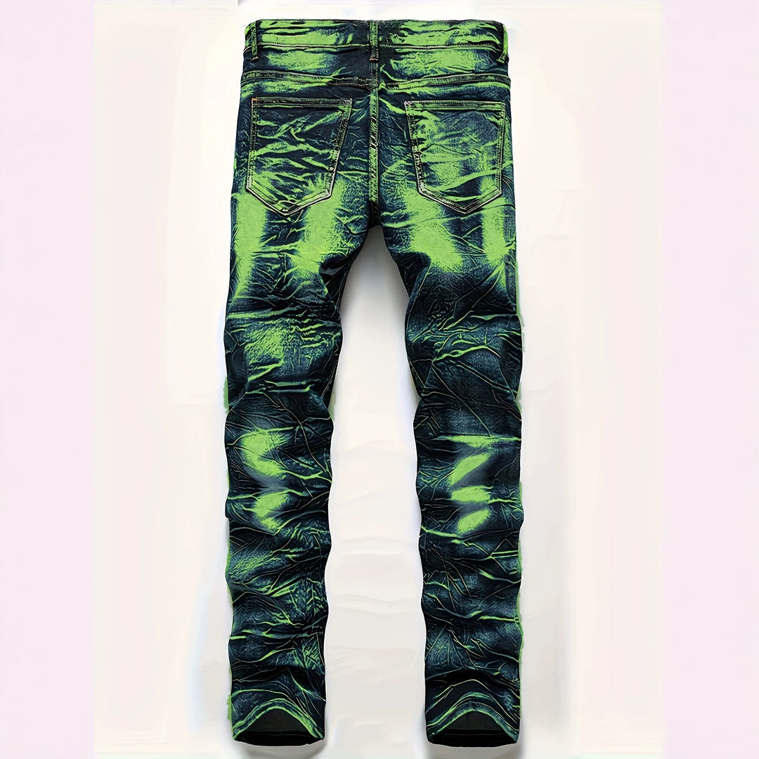 Herren Modische Slim-Fit Jeans im Used-Look Echoarchiv