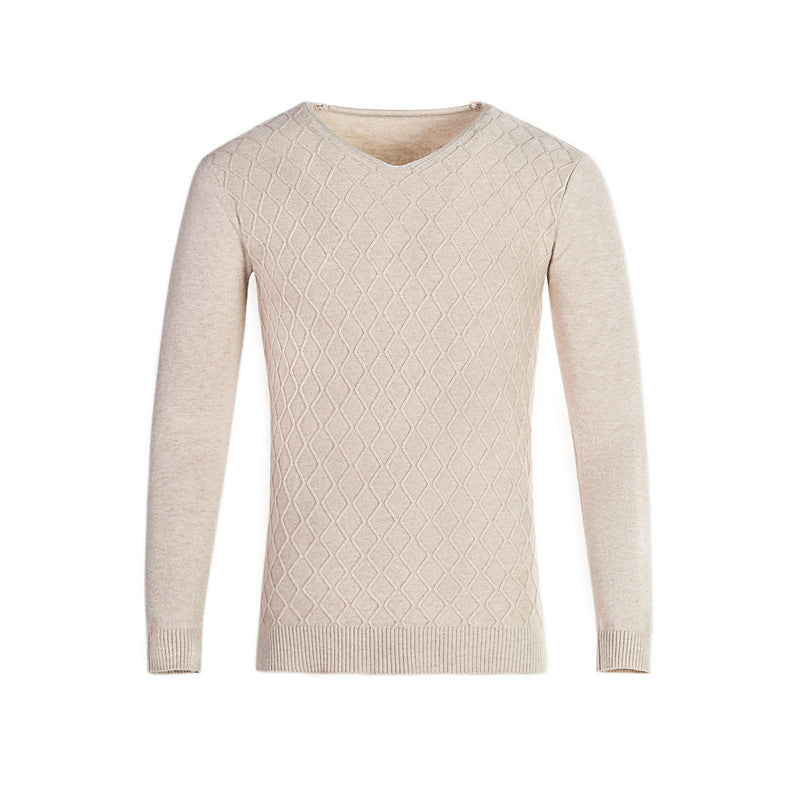 Herren V-Ausschnitt Pullover mit Strukturmuster Echoarchiv