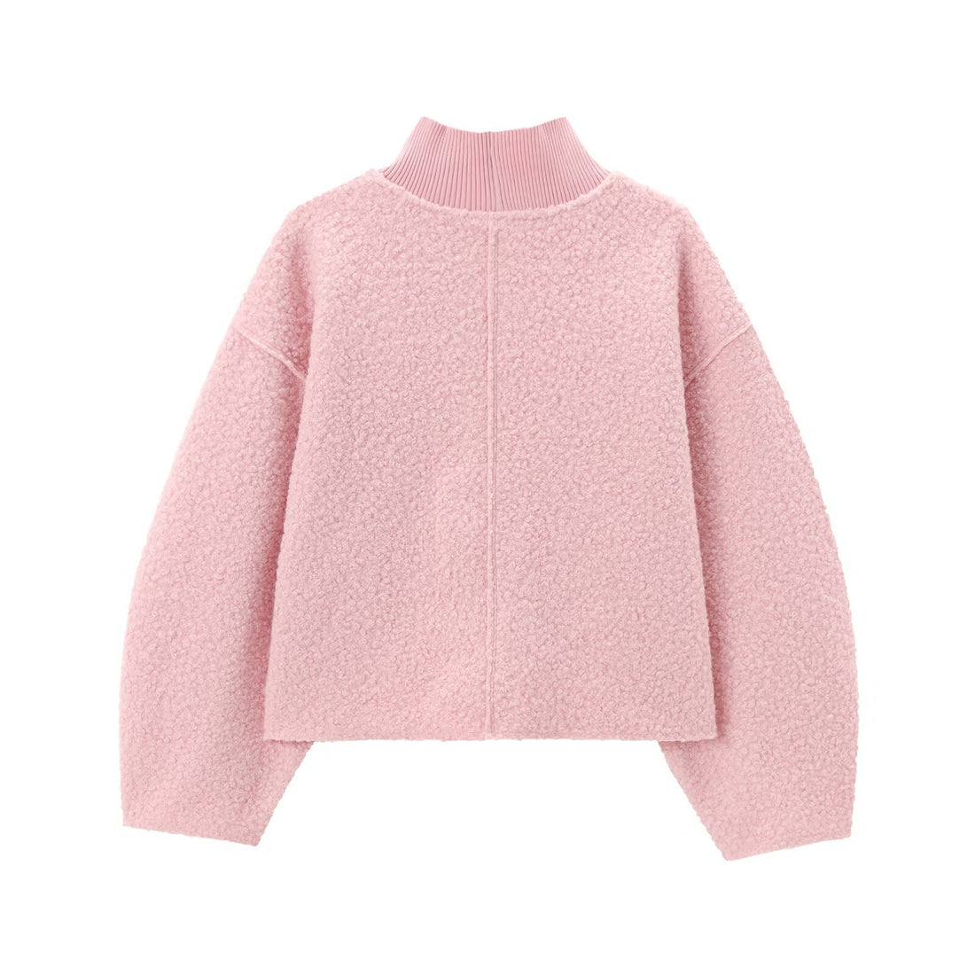 Damen Oversize Cropped Pullover mit Stehkragen und Ballonärmeln Echo Archiv