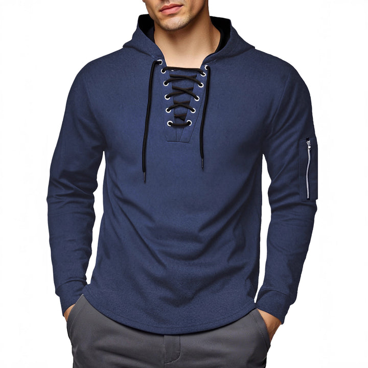 Herren Kapuzenpullover mit extravagantem Schnürdesign Echoarchiv