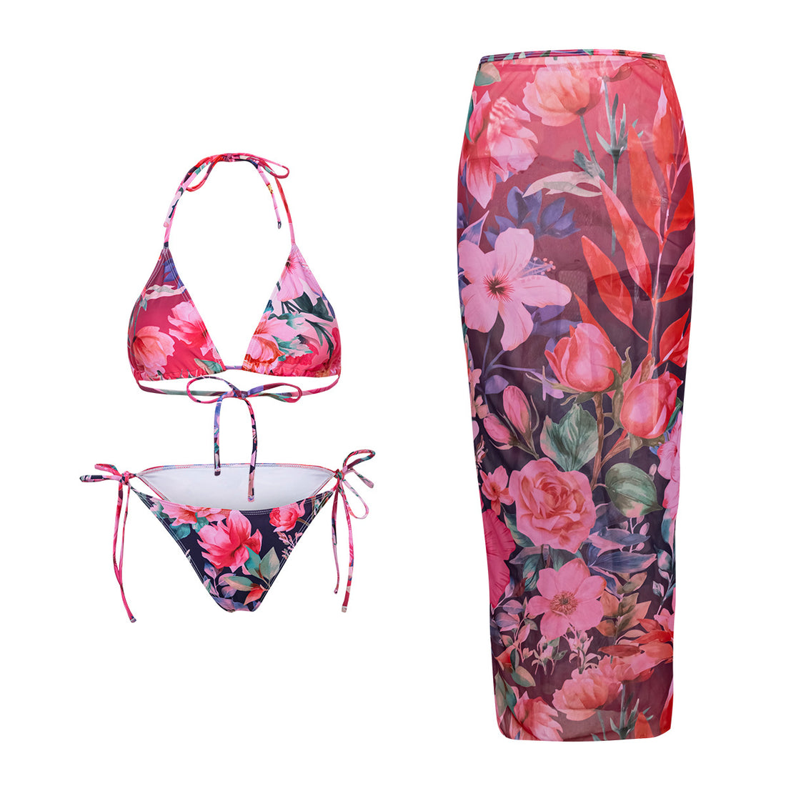 Damen Strand-Bikini-Set mit lässigem Maxi-Rock – Maréssa