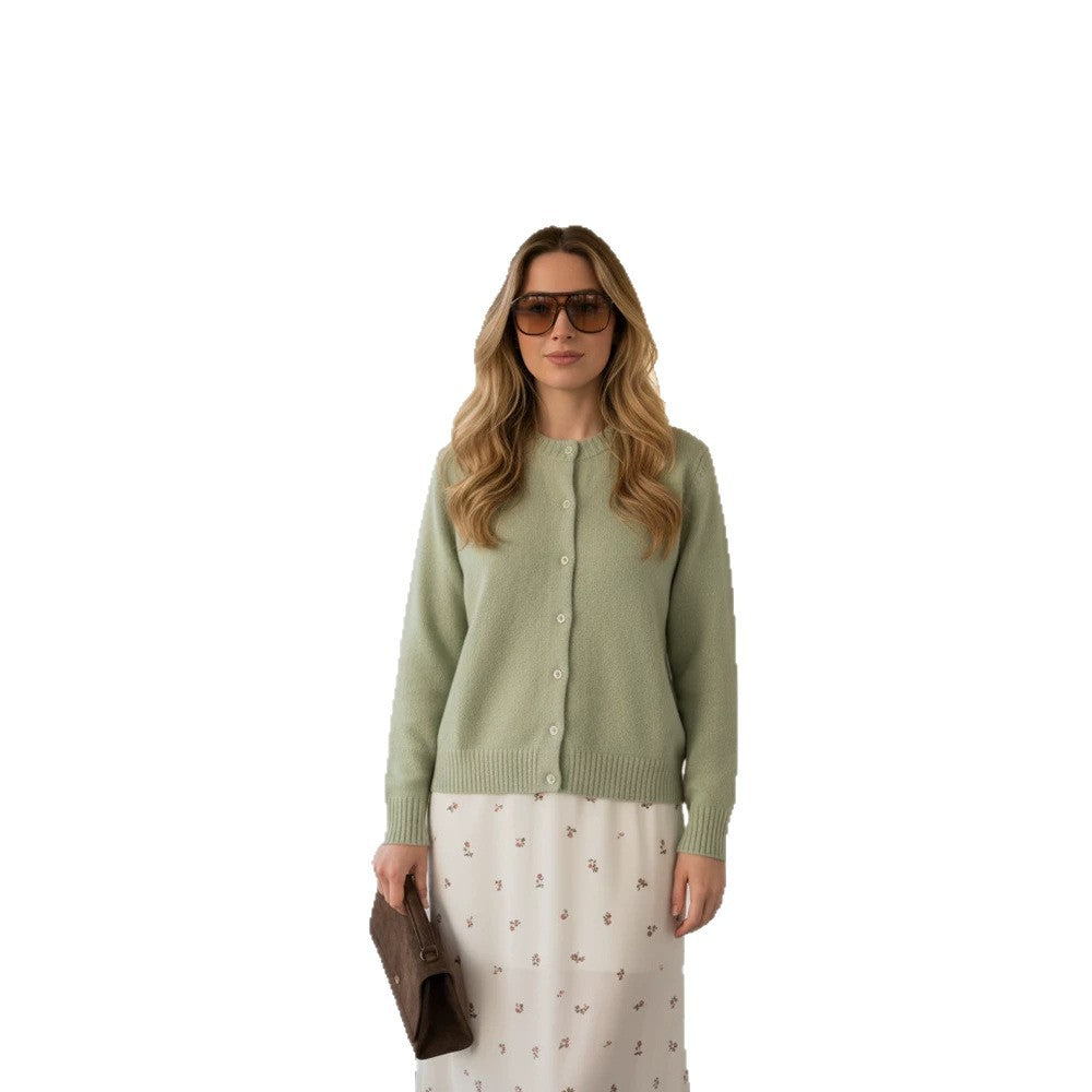 Damen Feinstrick-Cardigan mit Rundhals, durchgehender Knopfleiste & Rippbündchen Echoarchiv