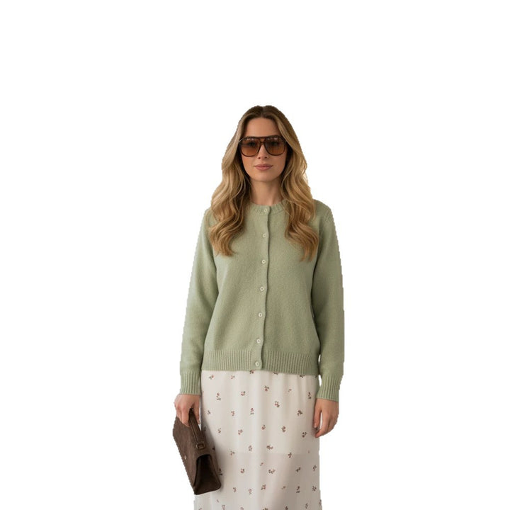 Damen Feinstrick-Cardigan mit Rundhals, durchgehender Knopfleiste & Rippbündchen Echoarchiv
